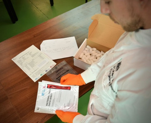 Scientist checking paperwork 